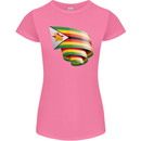 Curled Zimbabwe Flag Zimbabwean Day Football Womens Petite Cut T-Shirt Azalea