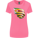 Curled Zimbabwe Flag Zimbabwean Day Football Womens Wider Cut T-Shirt Azalea