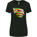 Curled Zimbabwe Flag Zimbabwean Day Football Womens Wider Cut T-Shirt Black