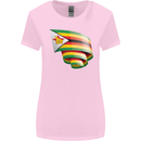 Curled Zimbabwe Flag Zimbabwean Day Football Womens Wider Cut T-Shirt Light Pink