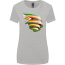Curled Zimbabwe Flag Zimbabwean Day Football Womens Wider Cut T-Shirt Sports Grey