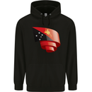 Curled  Papua New Guinea Flag Day Football Childrens Kids Hoodie Black