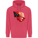Curled  Papua New Guinea Flag Day Football Childrens Kids Hoodie Heliconia
