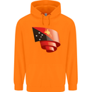 Curled  Papua New Guinea Flag Day Football Childrens Kids Hoodie Orange