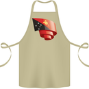 Curled  Papua New Guinea Flag Day Football Cotton Apron 100% Organic Khaki