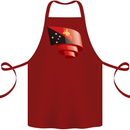 Curled  Papua New Guinea Flag Day Football Cotton Apron 100% Organic Maroon