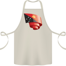 Curled  Papua New Guinea Flag Day Football Cotton Apron 100% Organic Natural