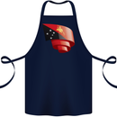 Curled  Papua New Guinea Flag Day Football Cotton Apron 100% Organic Navy Blue