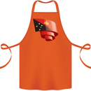Curled  Papua New Guinea Flag Day Football Cotton Apron 100% Organic Orange