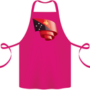 Curled  Papua New Guinea Flag Day Football Cotton Apron 100% Organic Pink