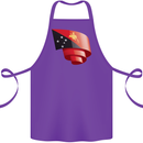 Curled  Papua New Guinea Flag Day Football Cotton Apron 100% Organic Purple