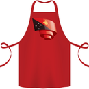 Curled  Papua New Guinea Flag Day Football Cotton Apron 100% Organic Red