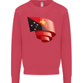 Curled  Papua New Guinea Flag Day Football Kids Sweatshirt Jumper Heliconia