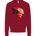 Curled  Papua New Guinea Flag Day Football Kids Sweatshirt Jumper Red