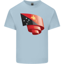 Curled  Papua New Guinea Flag Day Football Kids T-Shirt Childrens Light Blue