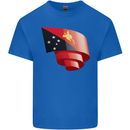 Curled  Papua New Guinea Flag Day Football Kids T-Shirt Childrens Royal Blue
