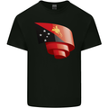 Curled  Papua New Guinea Flag Day Football Mens Cotton T-Shirt Tee Top Black