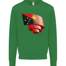 Curled  Papua New Guinea Flag Day Football Mens Sweatshirt Jumper Irish Green