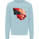 Curled  Papua New Guinea Flag Day Football Mens Sweatshirt Jumper Light Blue