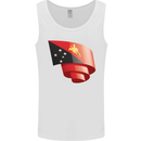 Curled  Papua New Guinea Flag Day Football Mens Vest Tank Top White