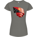 Curled  Papua New Guinea Flag Day Football Womens Petite Cut T-Shirt