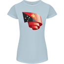 Curled  Papua New Guinea Flag Day Football Womens Petite Cut T-Shirt