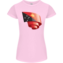 Curled  Papua New Guinea Flag Day Football Womens Petite Cut T-Shirt