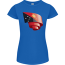 Curled  Papua New Guinea Flag Day Football Womens Petite Cut T-Shirt