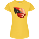 Curled  Papua New Guinea Flag Day Football Womens Petite Cut T-Shirt