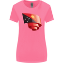 Curled  Papua New Guinea Flag Day Football Womens Wider Cut T-Shirt Azalea