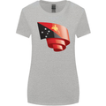 Curled  Papua New Guinea Flag Day Football Womens Wider Cut T-Shirt Sports Grey