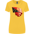 Curled  Papua New Guinea Flag Day Football Womens Wider Cut T-Shirt Yellow