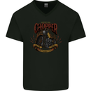 Custom Bike Chopper Biker Motorcycle Mens V-Neck Cotton T-Shirt Black