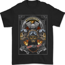 Custom Motorcycle Biker Motorbike Skulls Mens T-Shirt 100% Cotton Black
