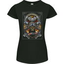 Custom Motorcycle Biker Motorbike Skulls Womens Petite Cut T-Shirt Black
