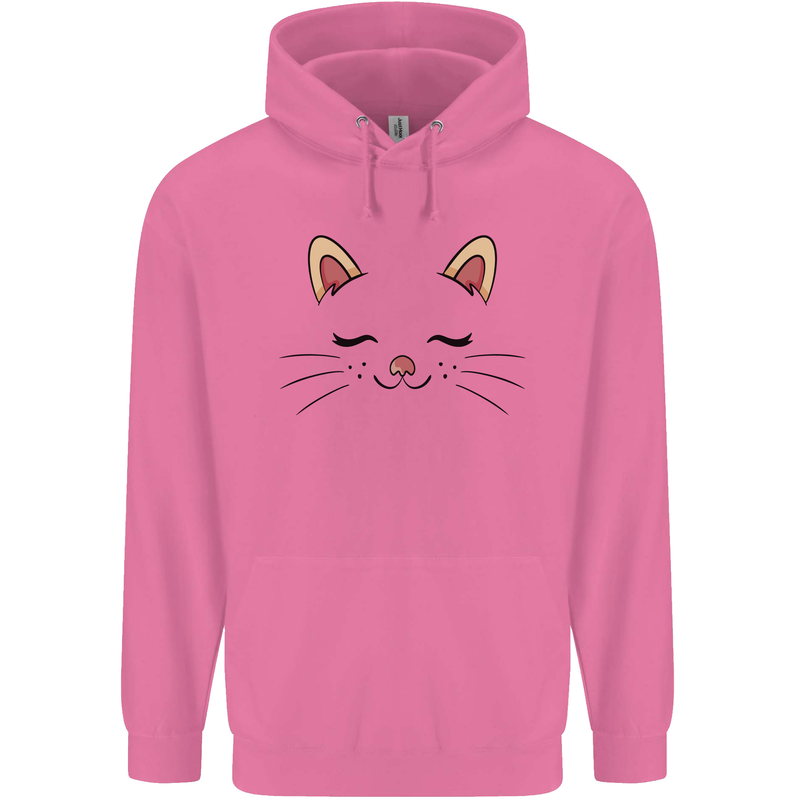 Cute Cat Face Childrens Kids Hoodie Azalea