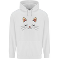 Cute Cat Face Childrens Kids Hoodie White