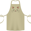 Cute Cat Face Cotton Apron 100% Organic Khaki