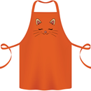 Cute Cat Face Cotton Apron 100% Organic Orange