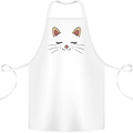 Cute Cat Face Cotton Apron 100% Organic White