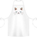 Cute Cat Face Cotton Apron 100% Organic White
