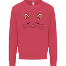 Cute Cat Face Kids Sweatshirt Jumper Heliconia