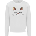 Cute Cat Face Kids Sweatshirt Jumper White
