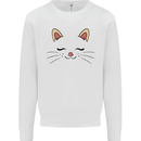 Cute Cat Face Kids Sweatshirt Jumper White