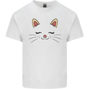 Cute Cat Face Kids T-Shirt Childrens White