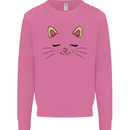 Cute Cat Face Mens Sweatshirt Jumper Azalea