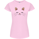 Cute Cat Face Womens Petite Cut T-Shirt Light Pink