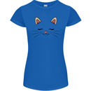 Cute Cat Face Womens Petite Cut T-Shirt Royal Blue