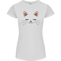 Cute Cat Face Womens Petite Cut T-Shirt White