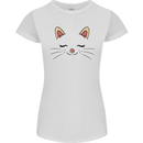 Cute Cat Face Womens Petite Cut T-Shirt White